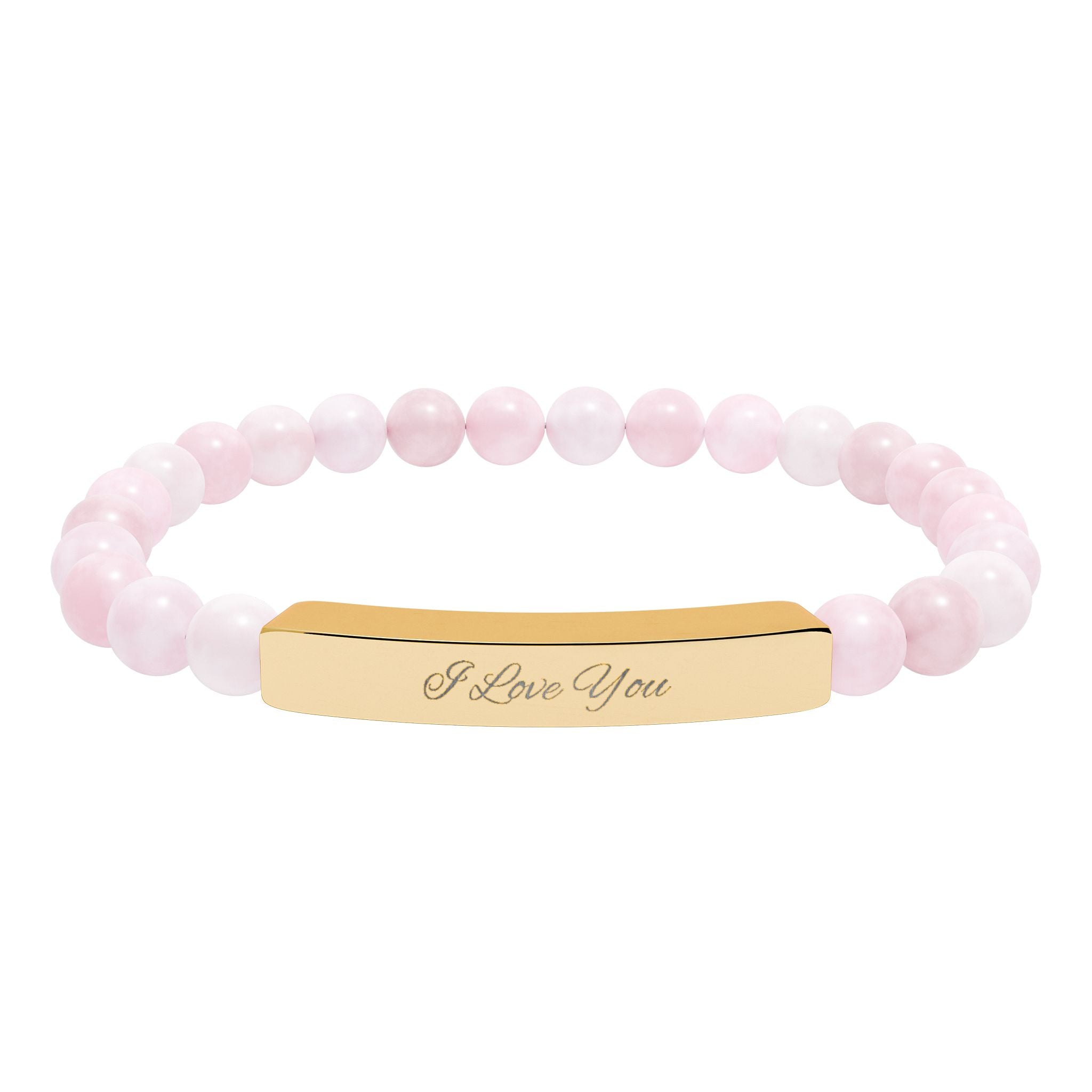 Engraved Natural Stone Beaded Bracelet