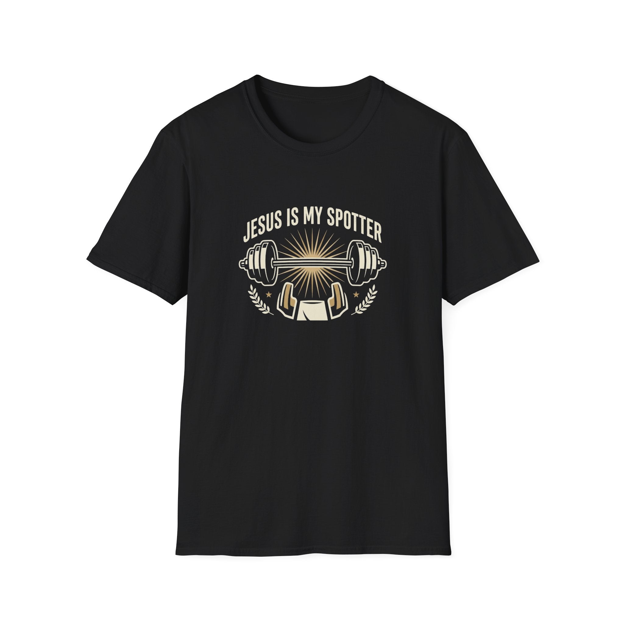 Jesus Is My Spotter T-Shirt — Christian Gym Faith Workout Tee