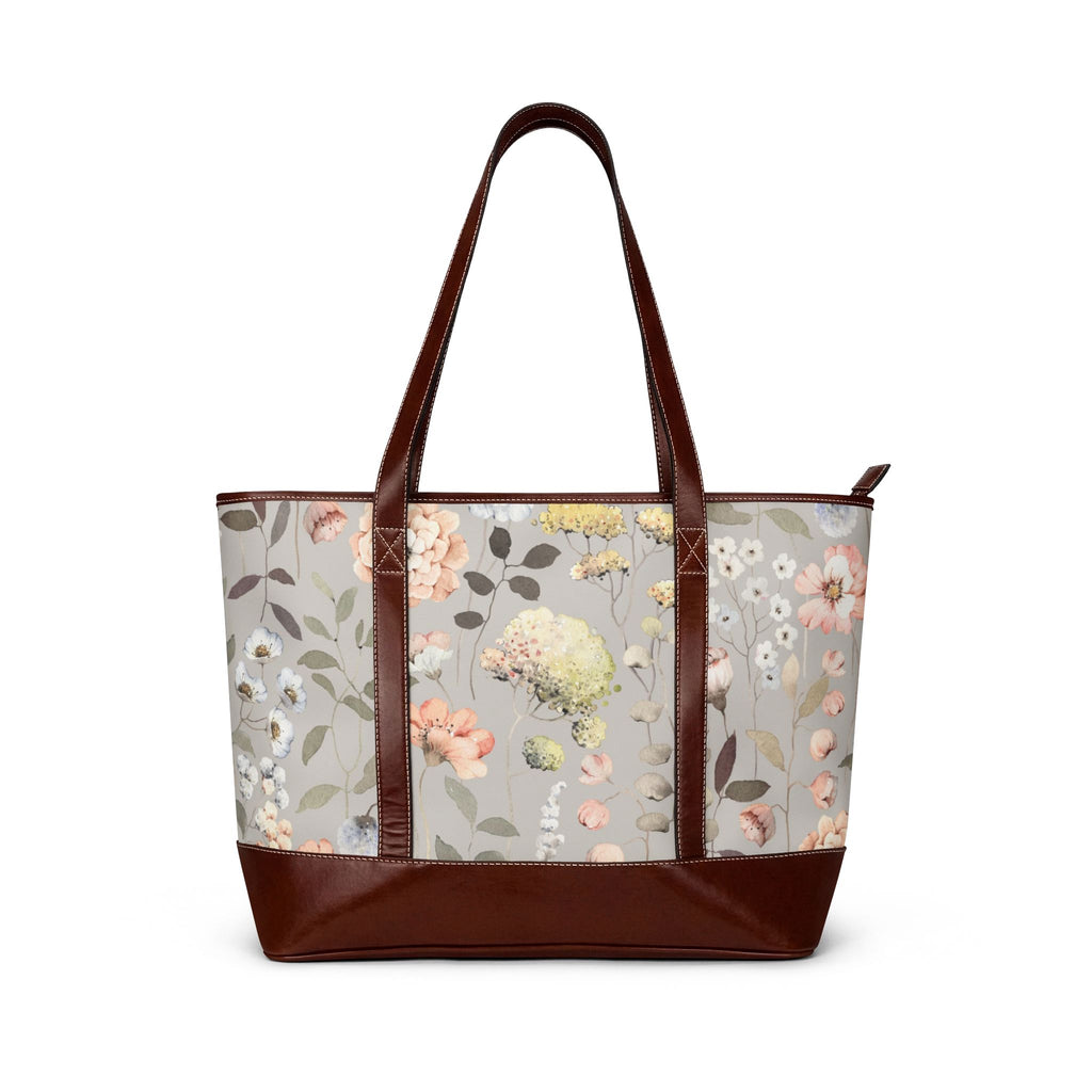 Floral Tote Handbag — Pastel Vintage Blossom Shoulder Bag