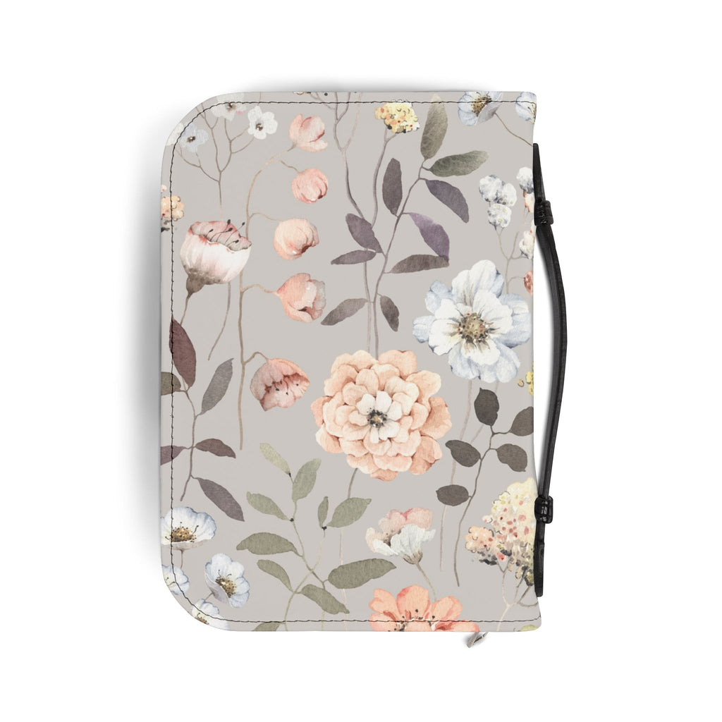 Floral Zippered Bible Cover — Soft Pastel Botanical Protection