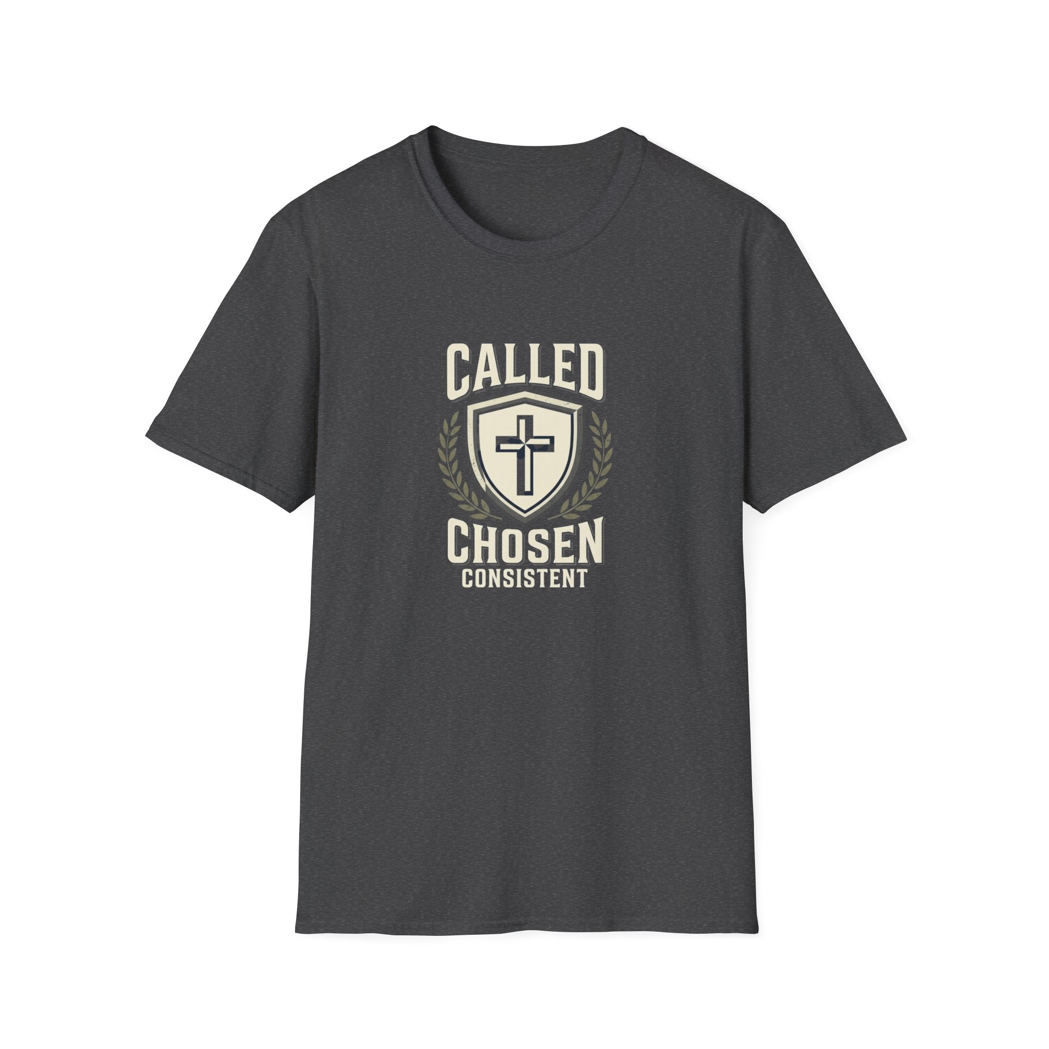 Called, Chosen, Consistent Christian T-Shirt — Shield & Cross Faith Tee