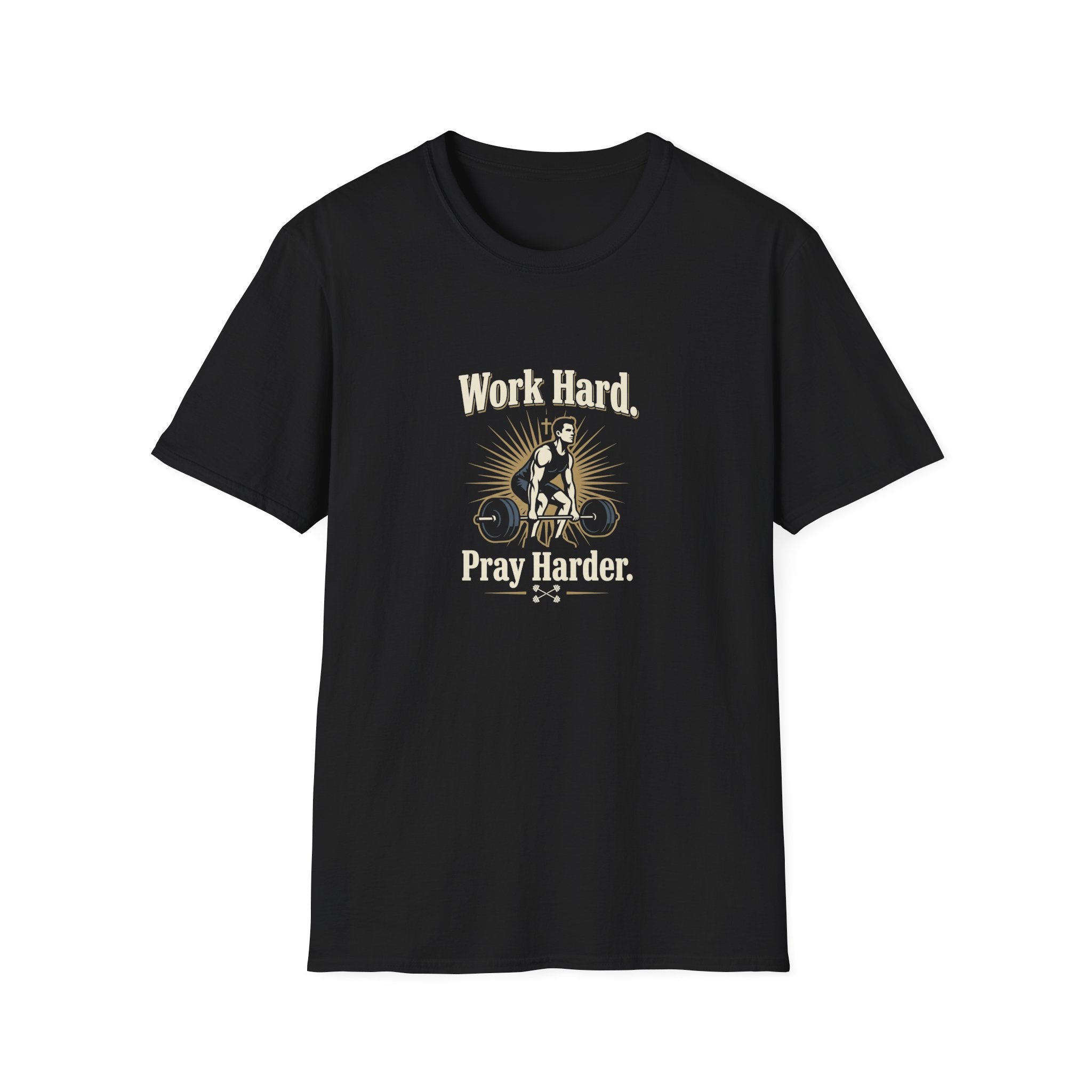 Work Hard, Pray Harder T-Shirt — Motivational Gym Faith Tee