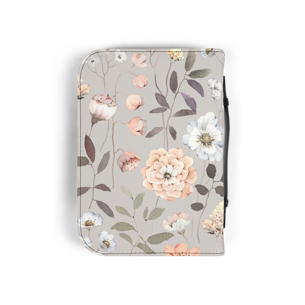Floral Zippered Bible Cover — Soft Pastel Botanical Protection