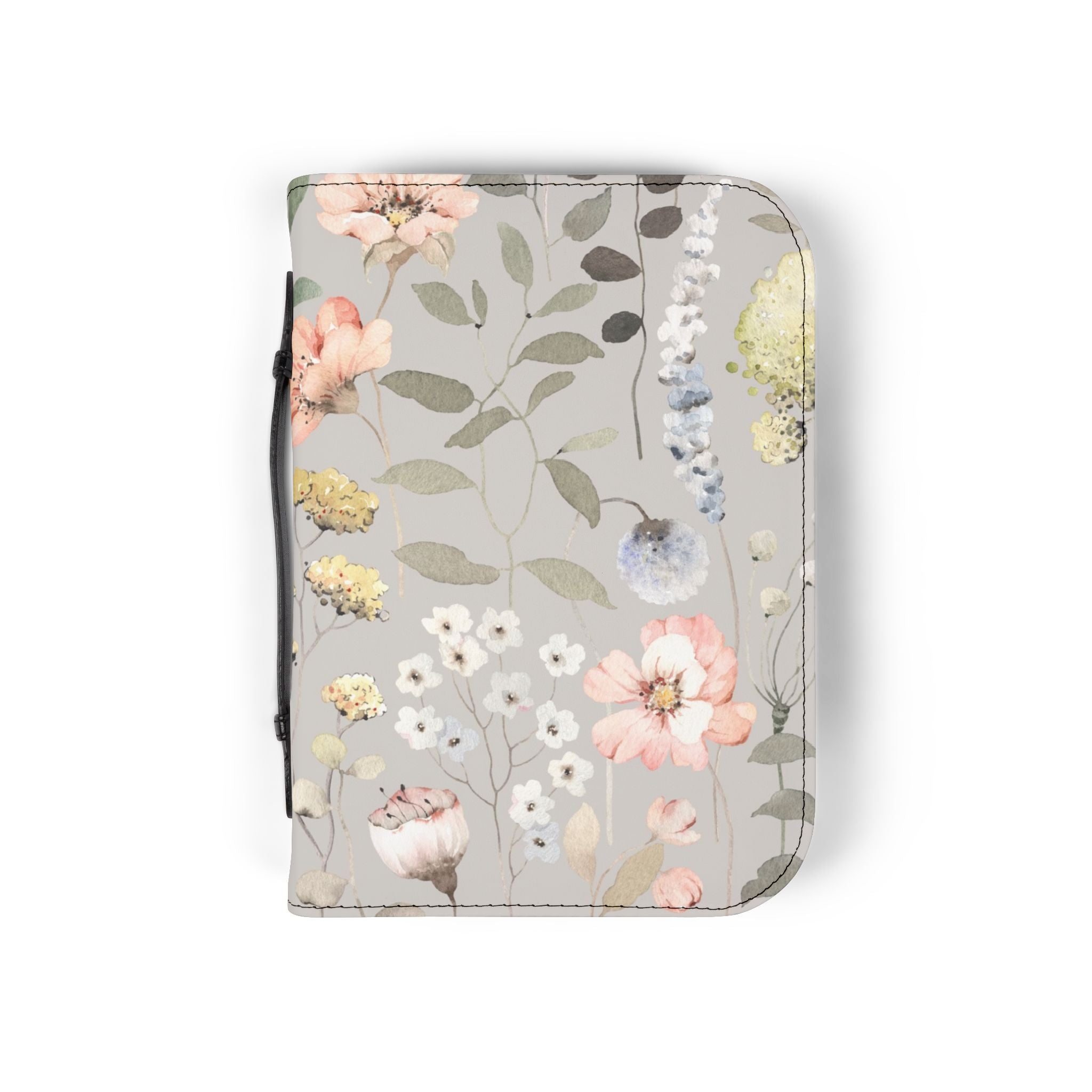 Floral Zippered Bible Cover — Soft Pastel Botanical Protection