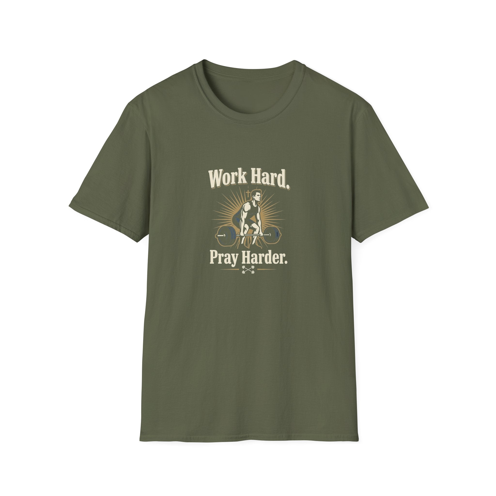 Work Hard, Pray Harder T-Shirt — Motivational Gym Faith Tee