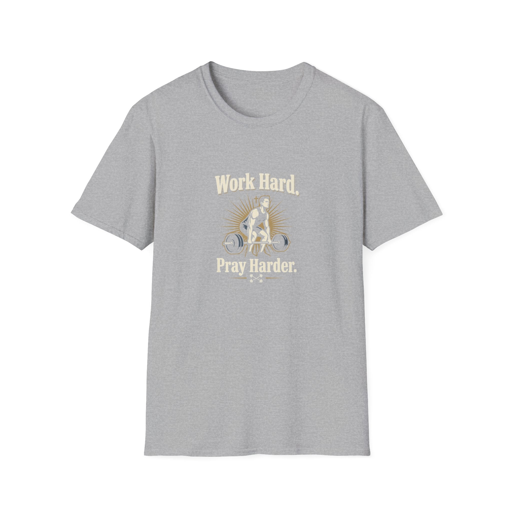 Work Hard, Pray Harder T-Shirt — Motivational Gym Faith Tee