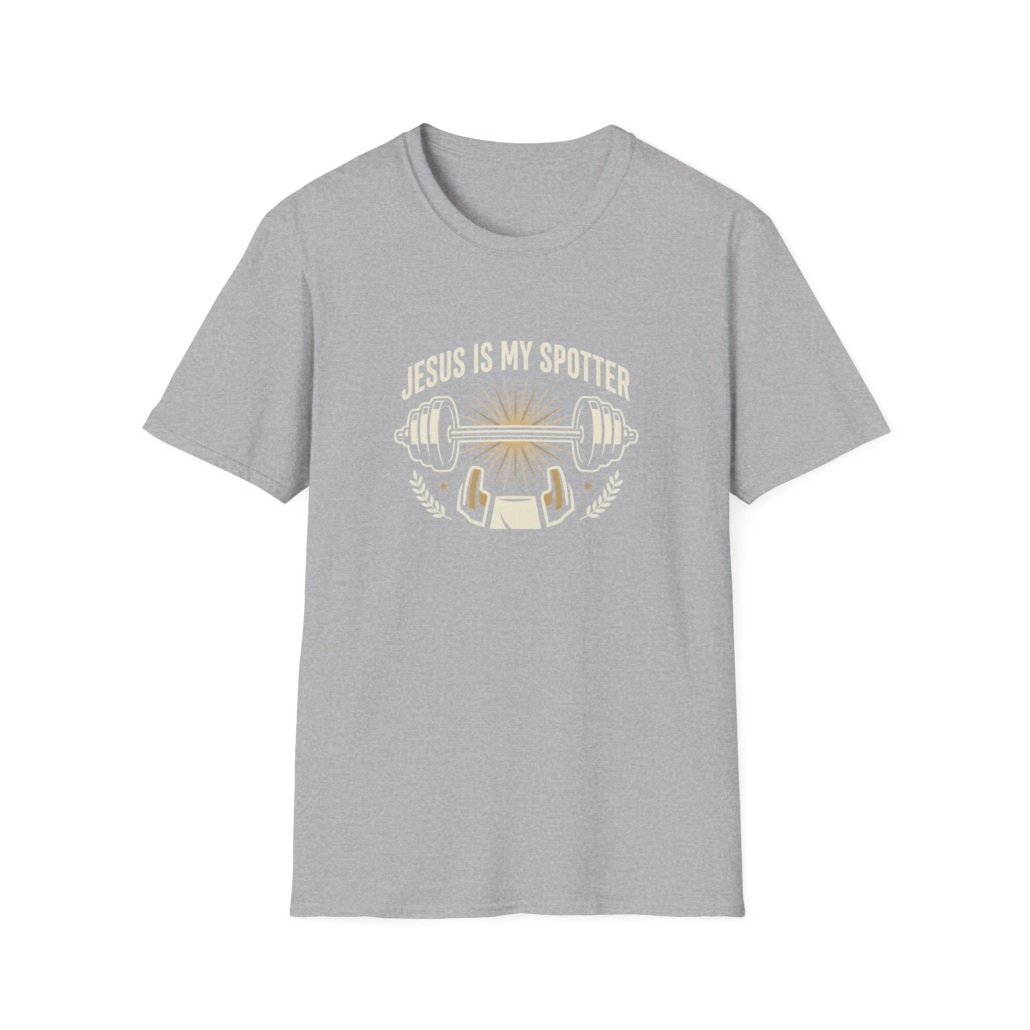 Jesus Is My Spotter T-Shirt — Christian Gym Faith Workout Tee