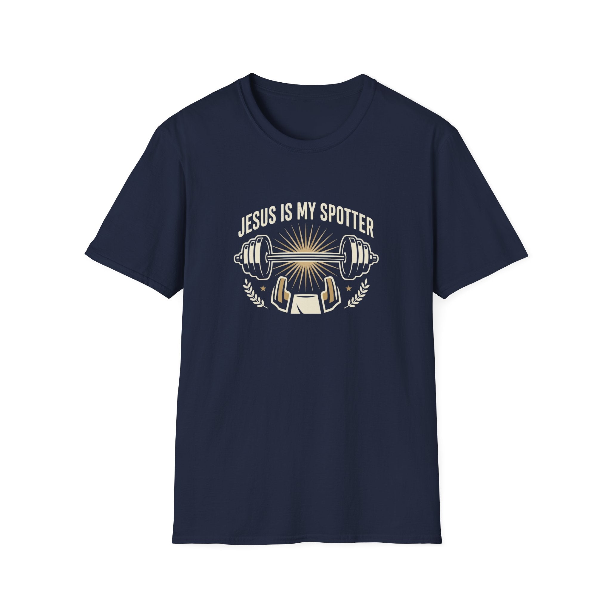 Jesus Is My Spotter T-Shirt — Christian Gym Faith Workout Tee