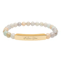 Engraved Natural Stone Beaded Bracelet