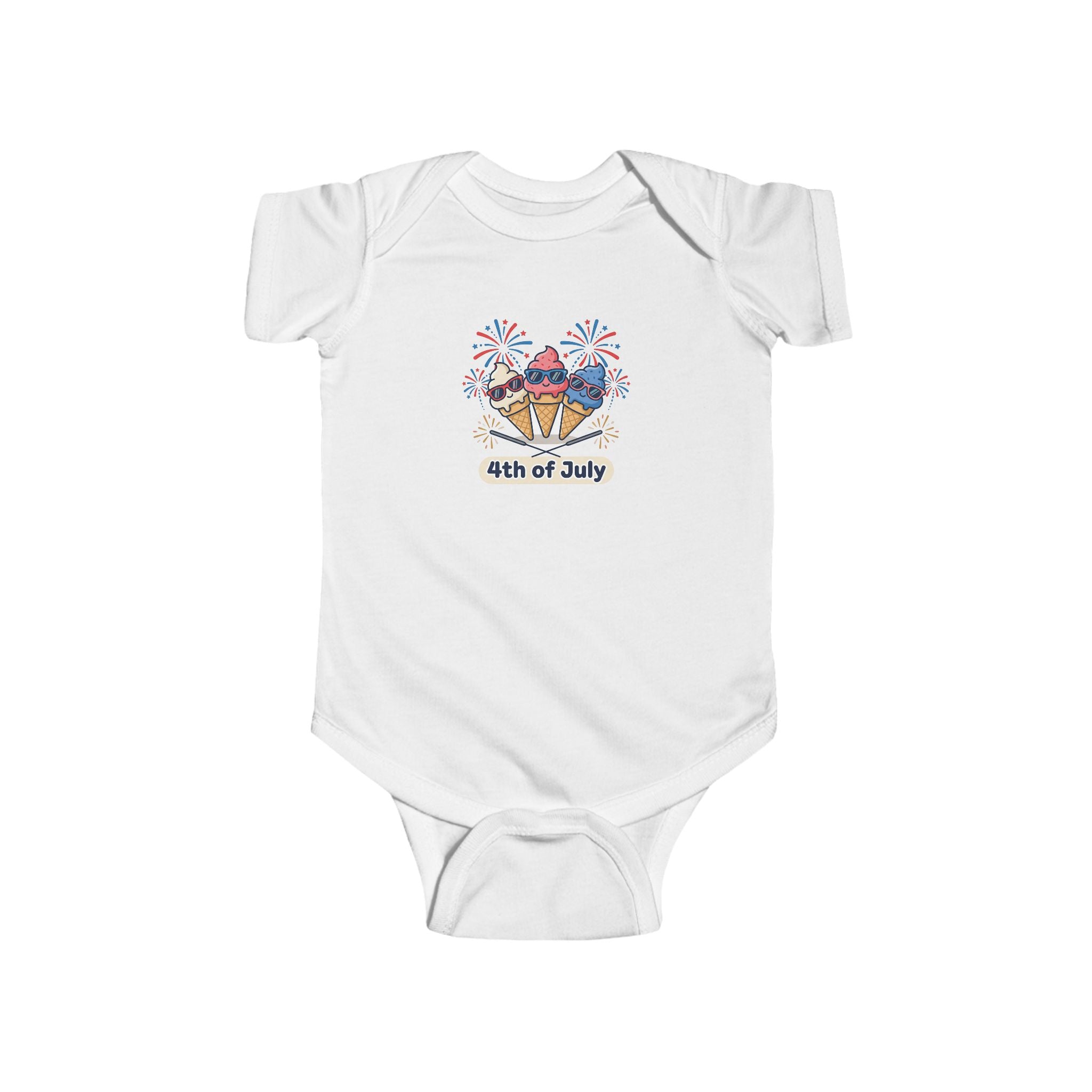 Infant 4th of July Bodysuit – Patriotic Fireworks Baby Onesie