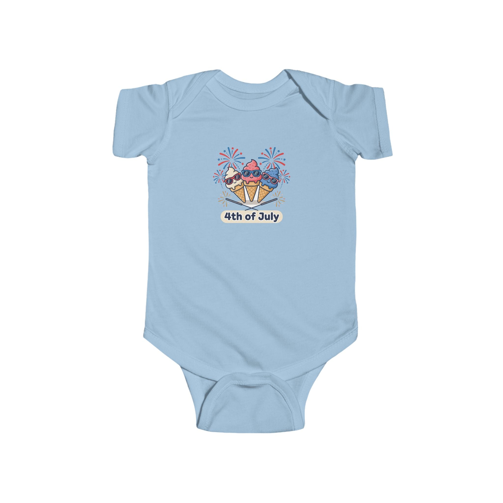 Infant 4th of July Bodysuit – Patriotic Fireworks Baby Onesie