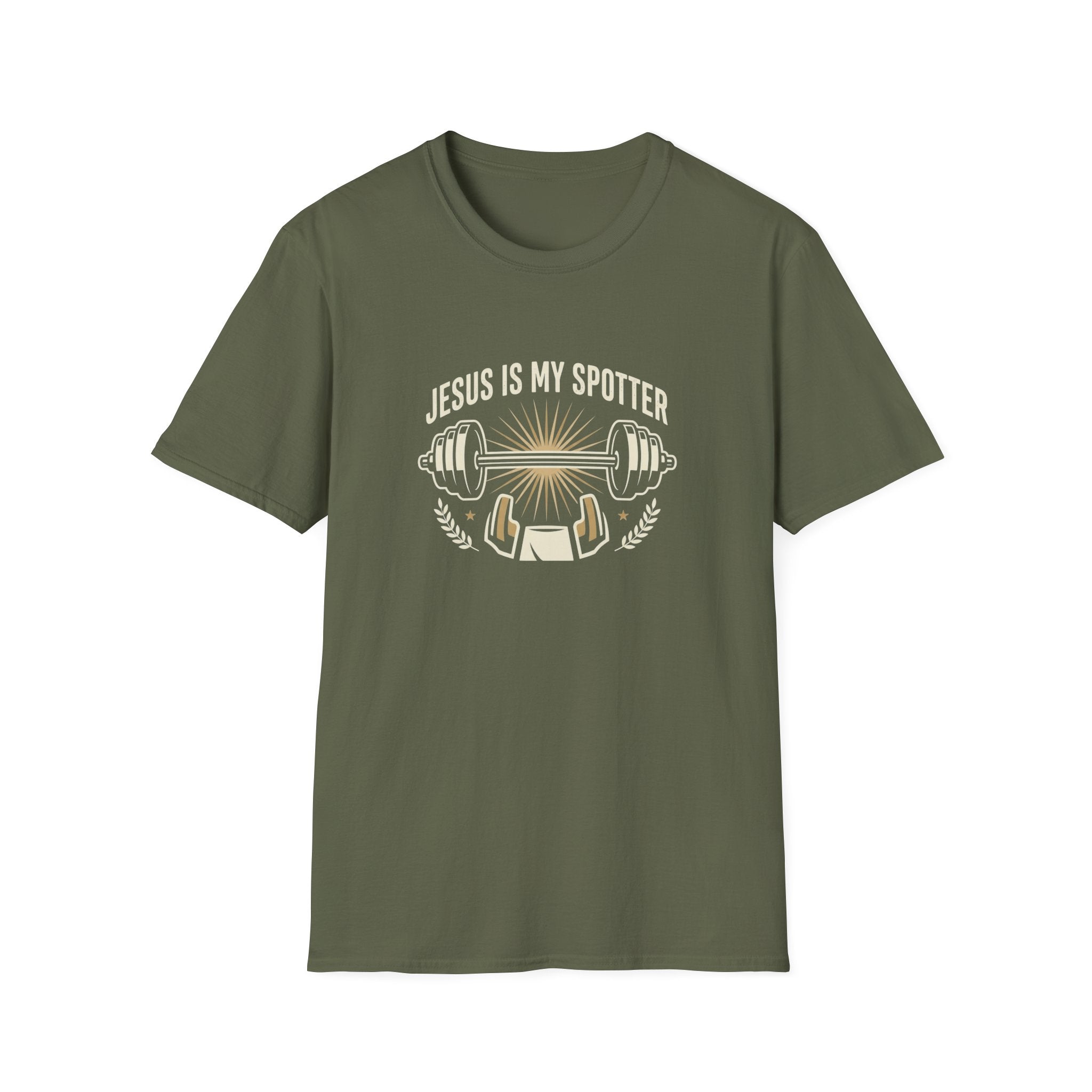 Jesus Is My Spotter T-Shirt — Christian Gym Faith Workout Tee