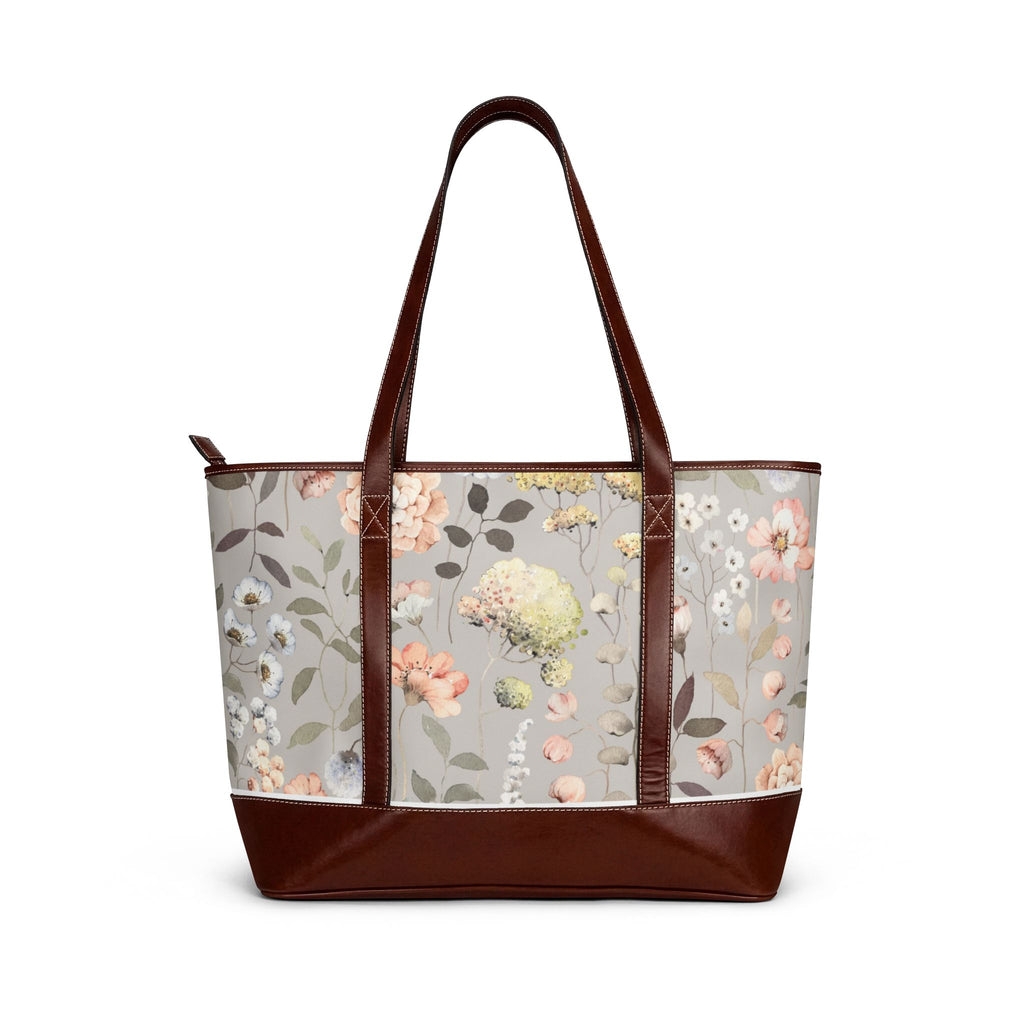 Floral Tote Handbag — Pastel Vintage Blossom Shoulder Bag