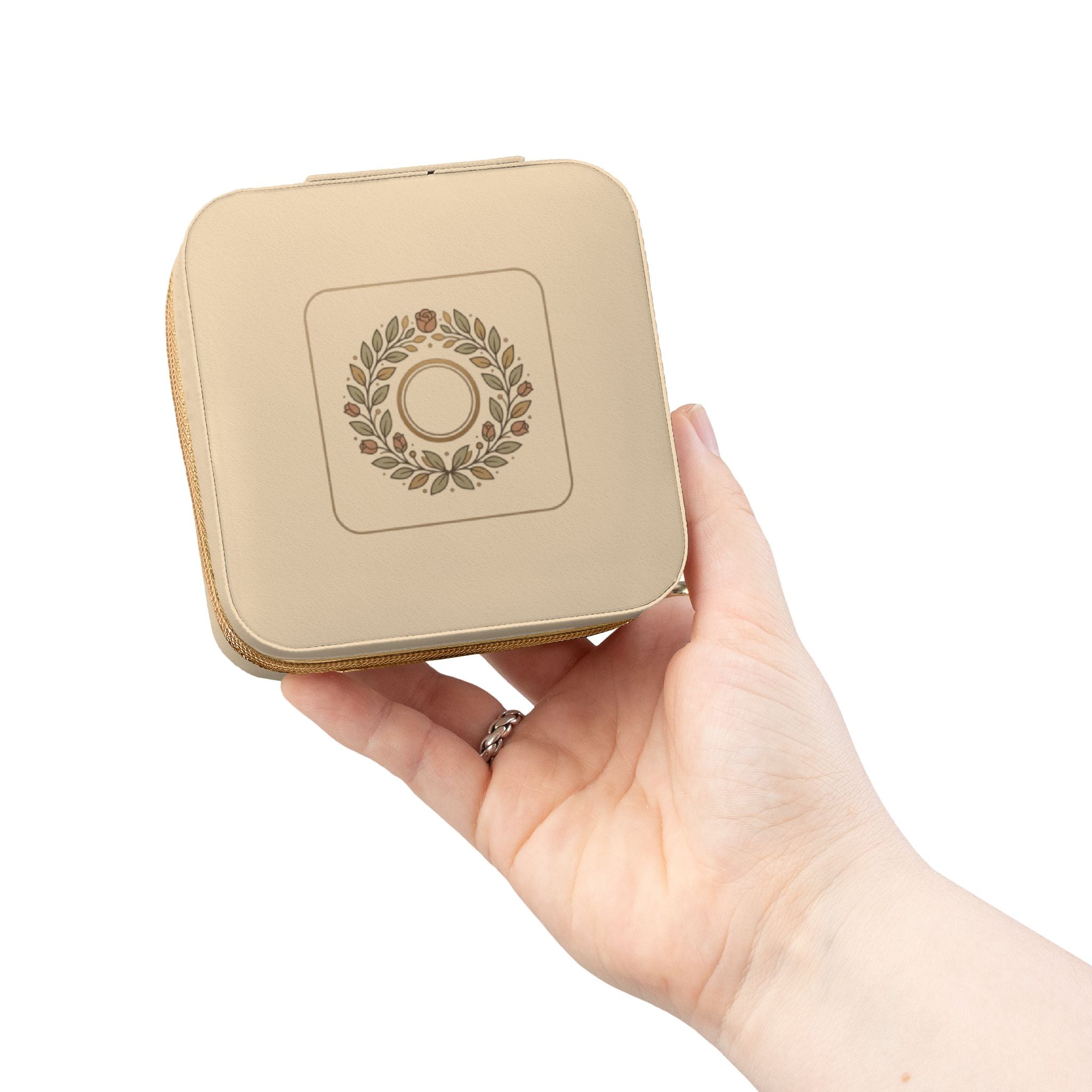 Compact Jewelry Travel Case — Portable Ring & Earring Organizer (Pink)