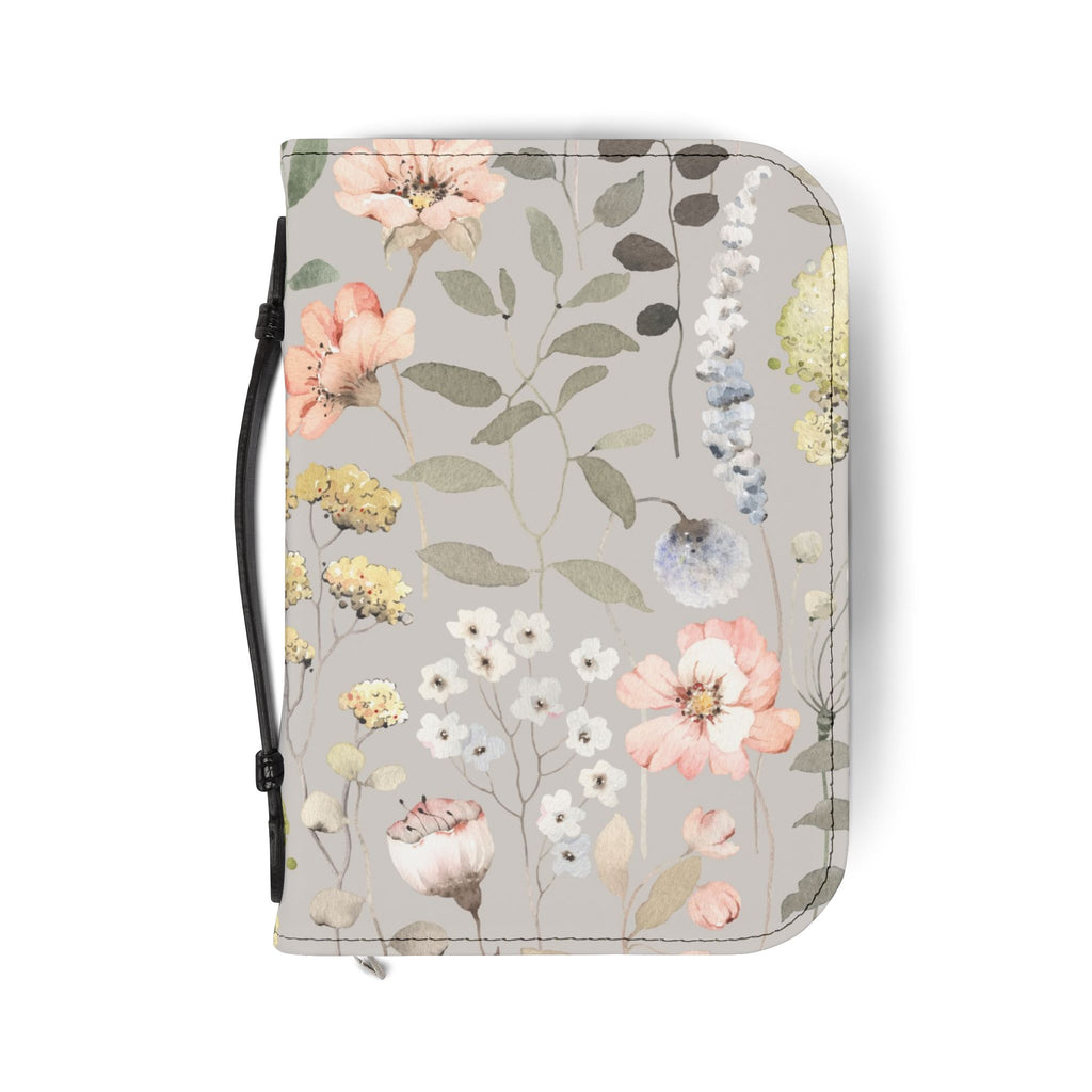 Floral Zippered Bible Cover — Soft Pastel Botanical Protection