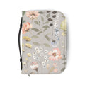Floral Zippered Bible Cover — Soft Pastel Botanical Protection