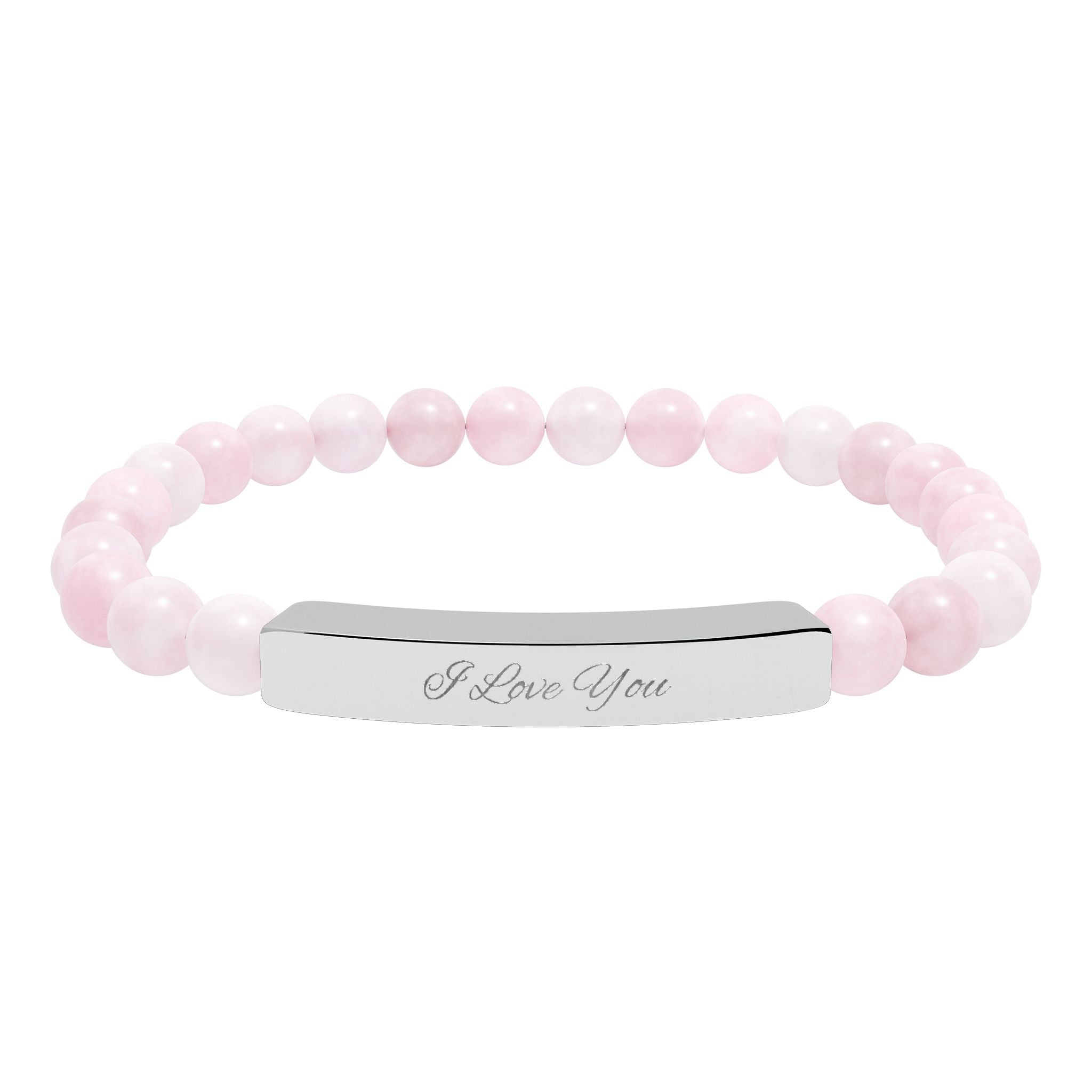 Engraved Natural Stone Beaded Bracelet
