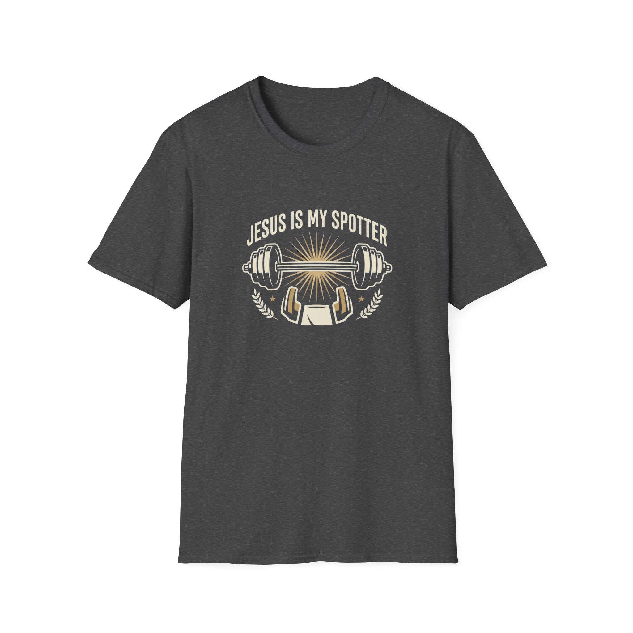 Jesus Is My Spotter T-Shirt — Christian Gym Faith Workout Tee